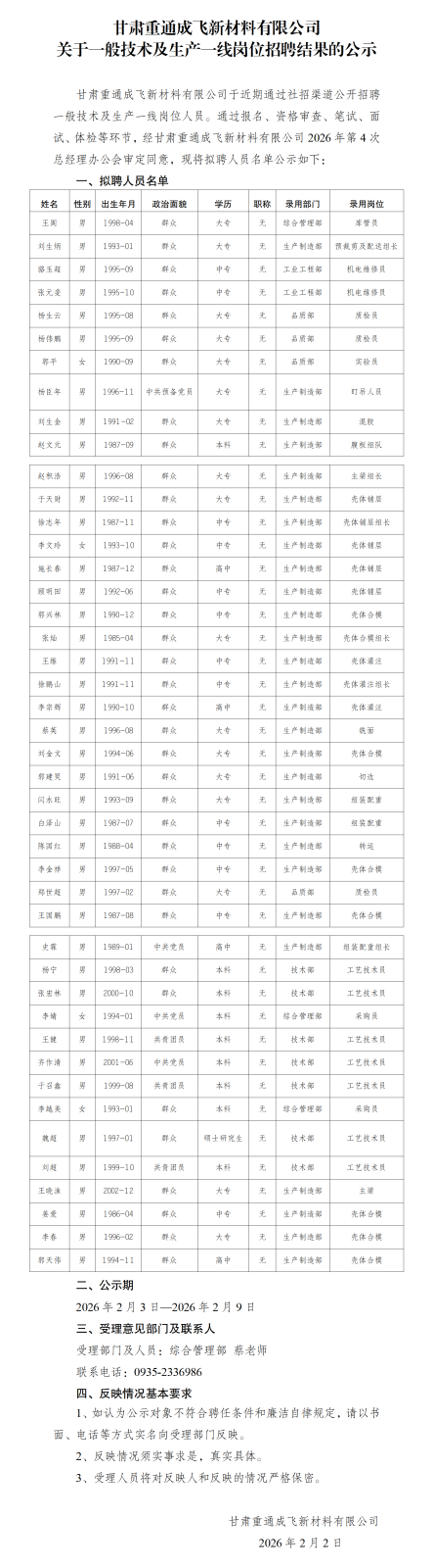 关于规范社会招聘拟录用人员公示工作的通知-甘肃成飞_01.png